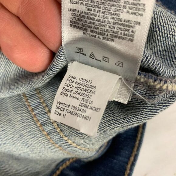 Jessica Simpson Womens Denim Jacket Medium Button Front Classic Blue Wash - Picture 6 of 7